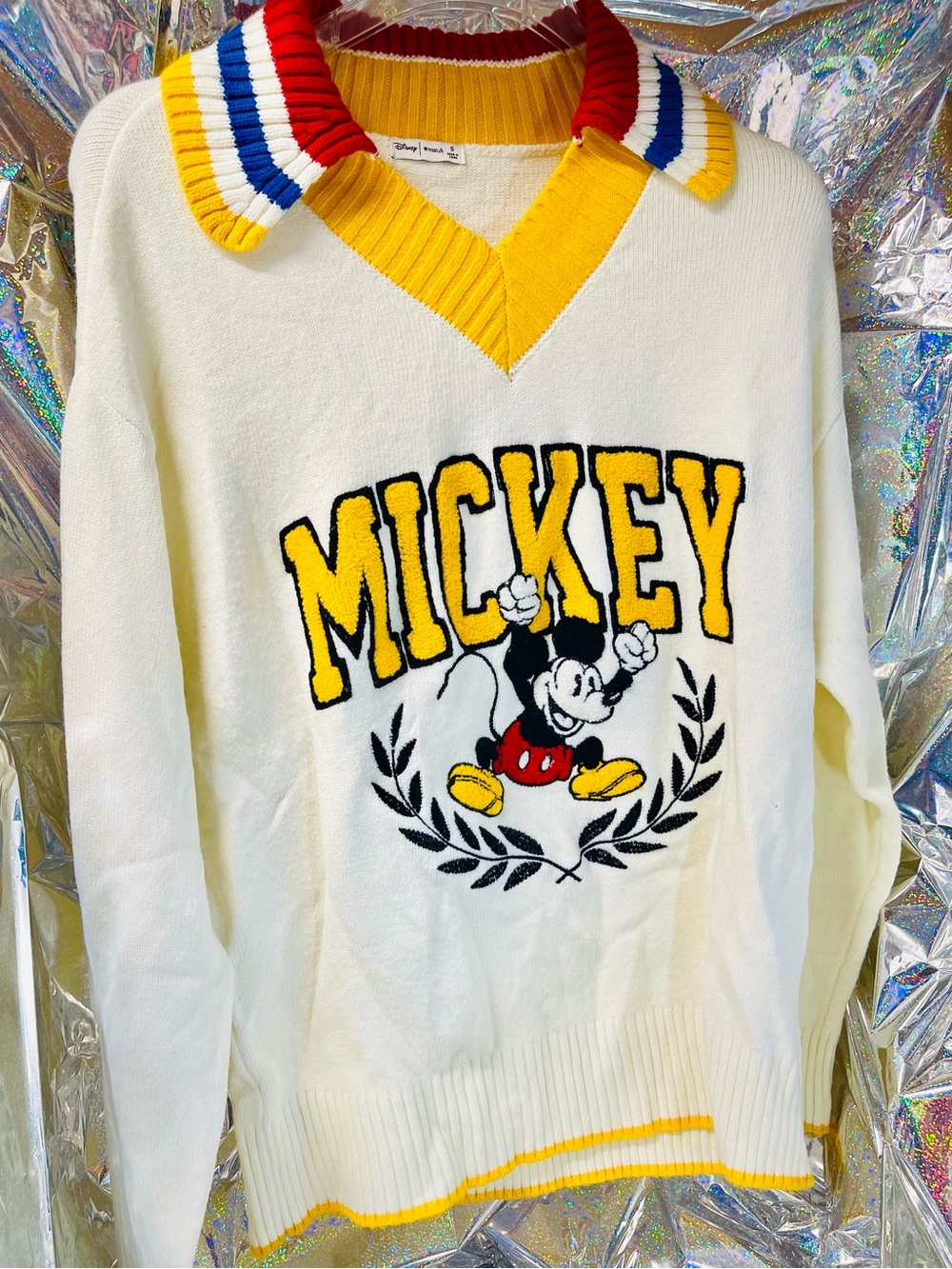 Mickey Mouse Adult Unisex Vintage Varsity Sweater, Exclusively at Macy's